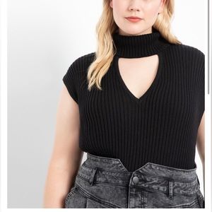 Express Black Sweater Cutout Top, size 14, great condition!